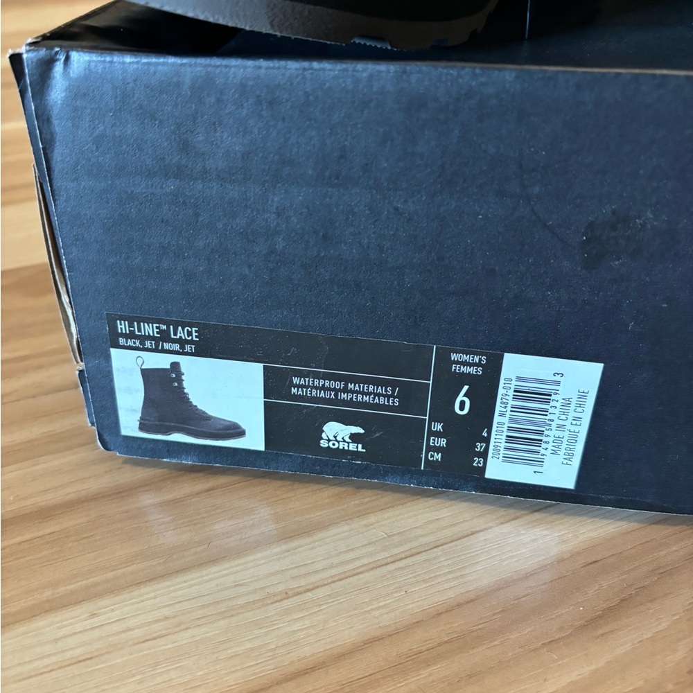 Sorel Women’s Suede Waterproof Hi Line Lace Up Boot in Jet Black Size 6 New - Picture 11 of 15